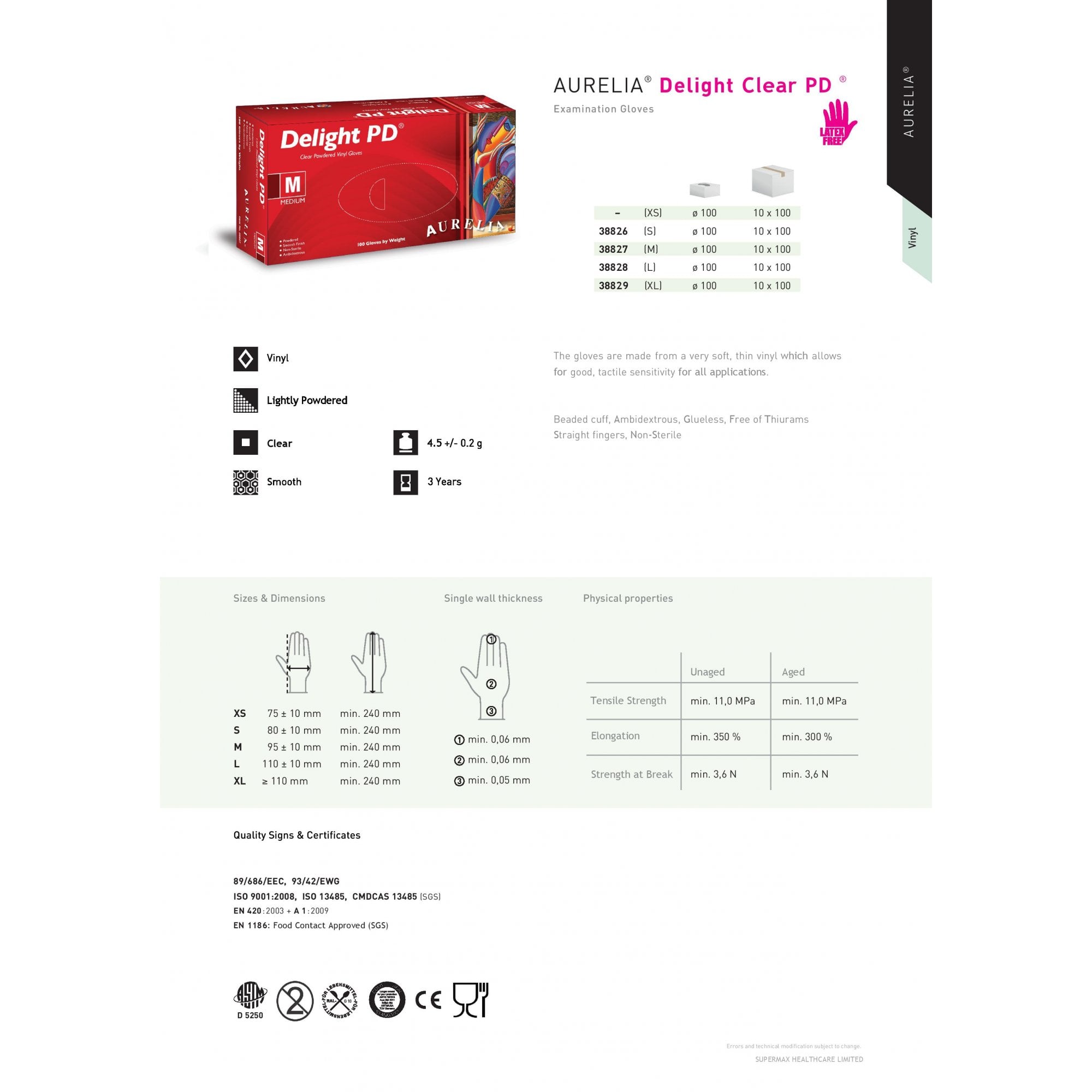 Delight - Vinyl Gloves - Powdered