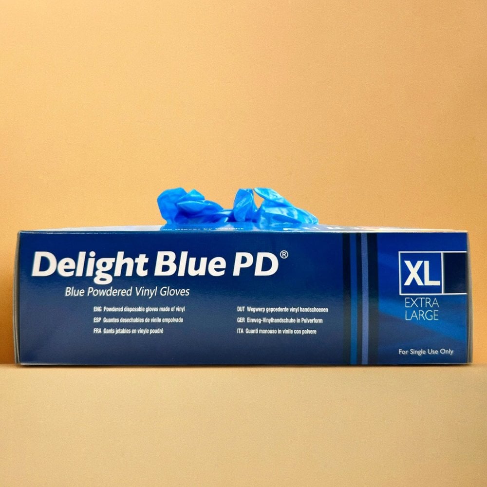 Aurelia - Blue Vinyl Gloves - Powdered