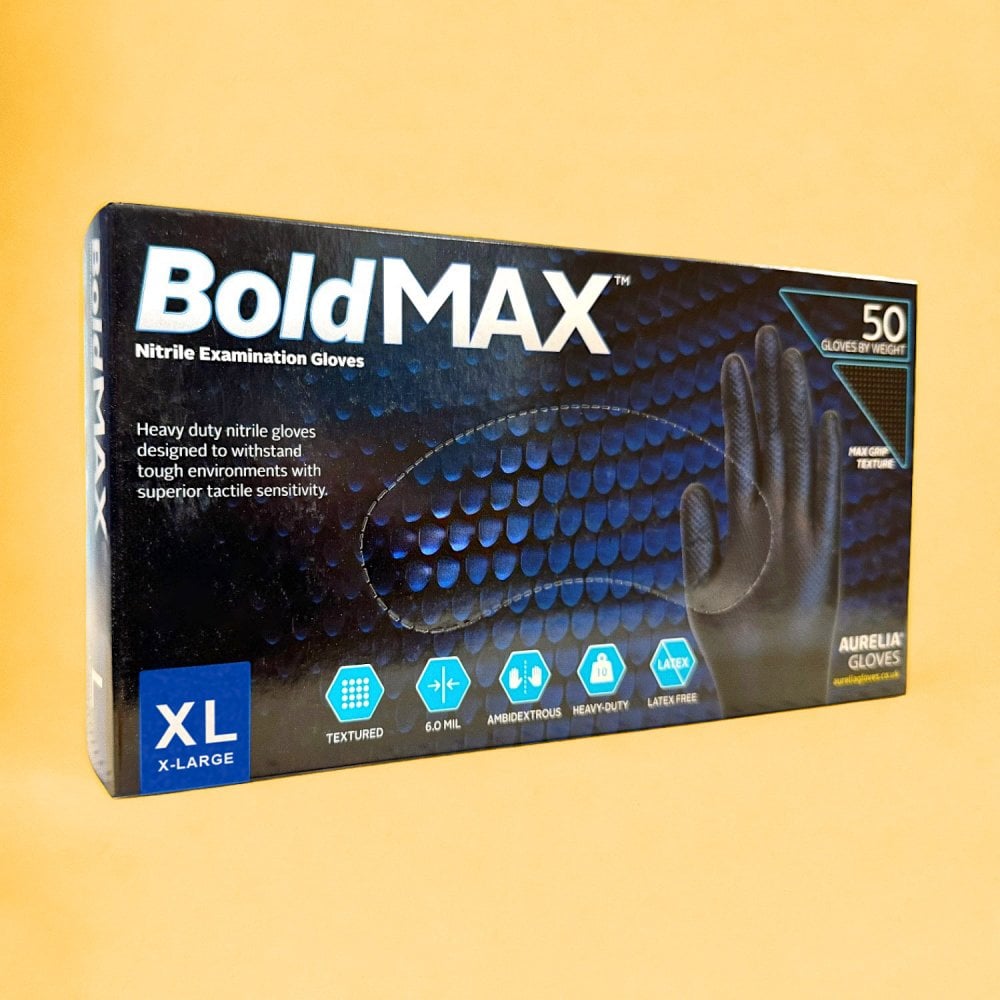 Bold MAX - Black Heavy Duty Nitrile Gloves