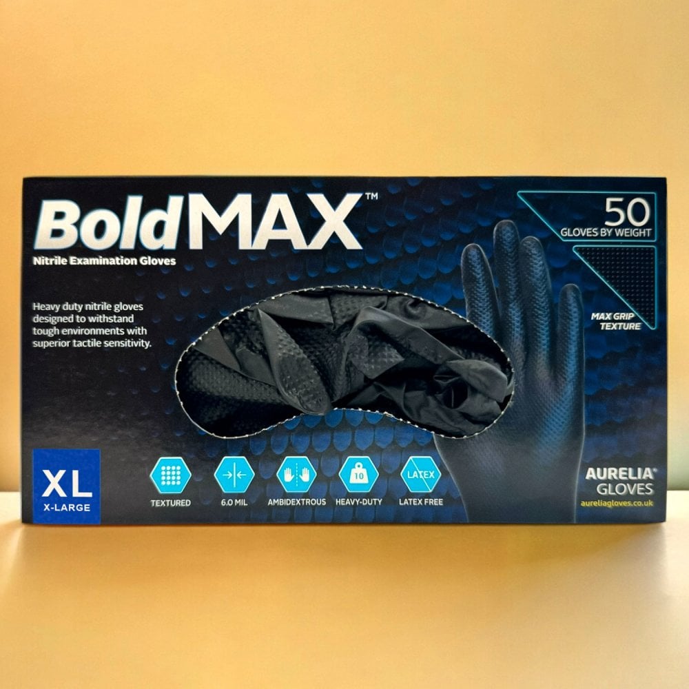 Bold MAX - Black Heavy Duty Nitrile Gloves