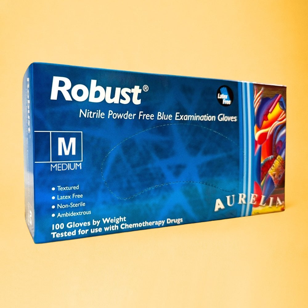 Robust - Blue Nitrile Gloves - Powder Free