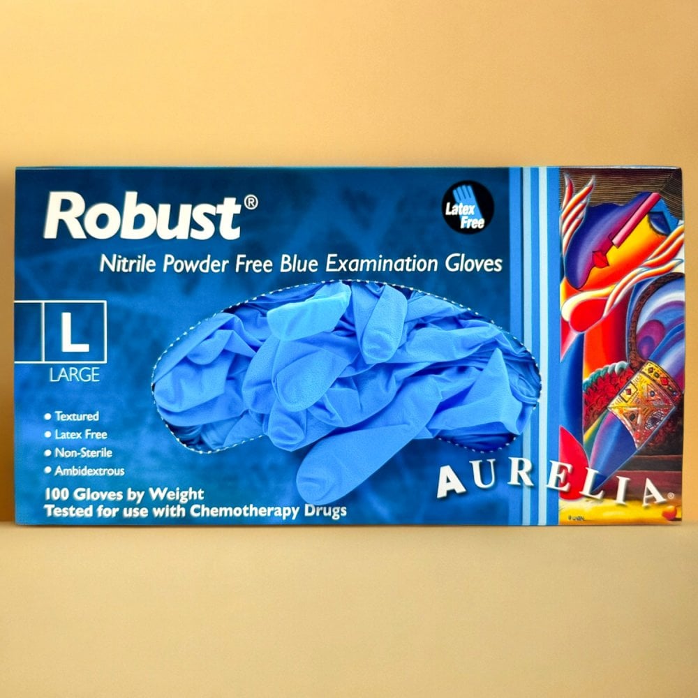 Robust - Blue Nitrile Gloves - Powder Free