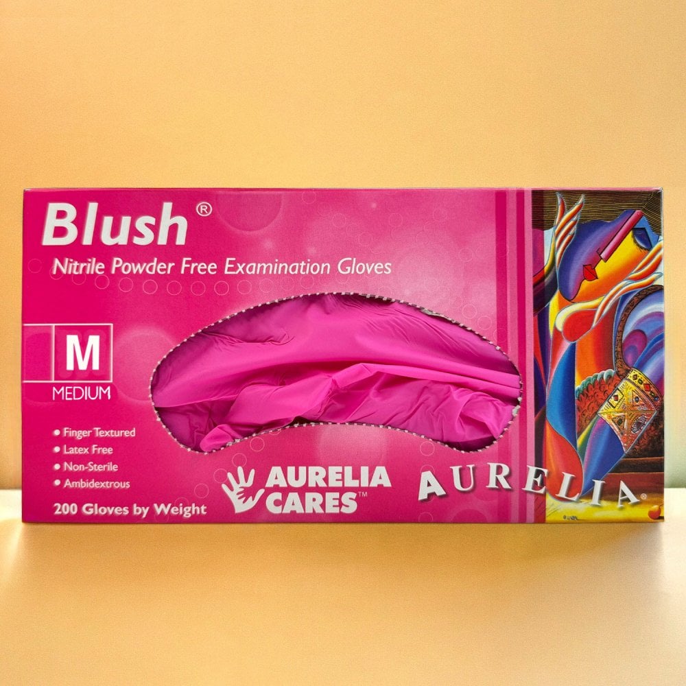 Blush - Pink Nitrile Gloves - Powder Free