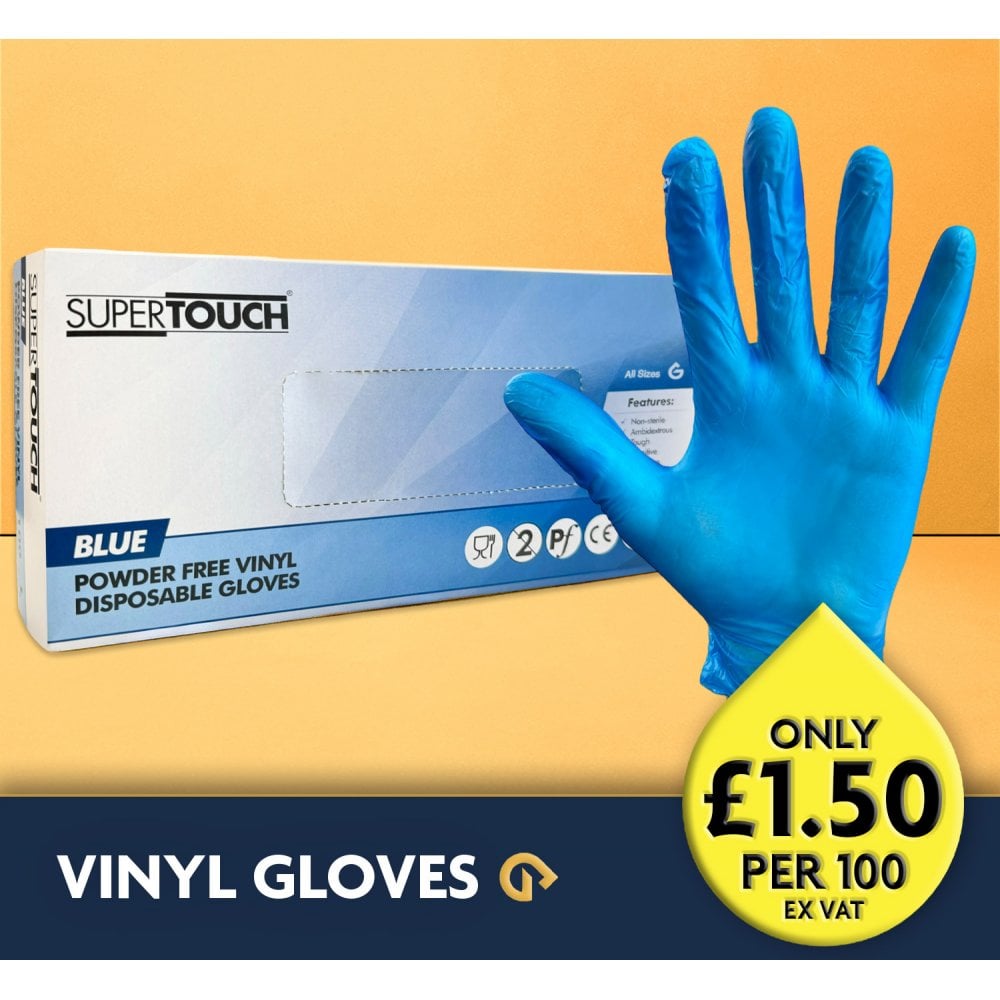 Blue Vinyl Gloves - Powder Free