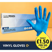 Blue Vinyl Gloves - Powder Free