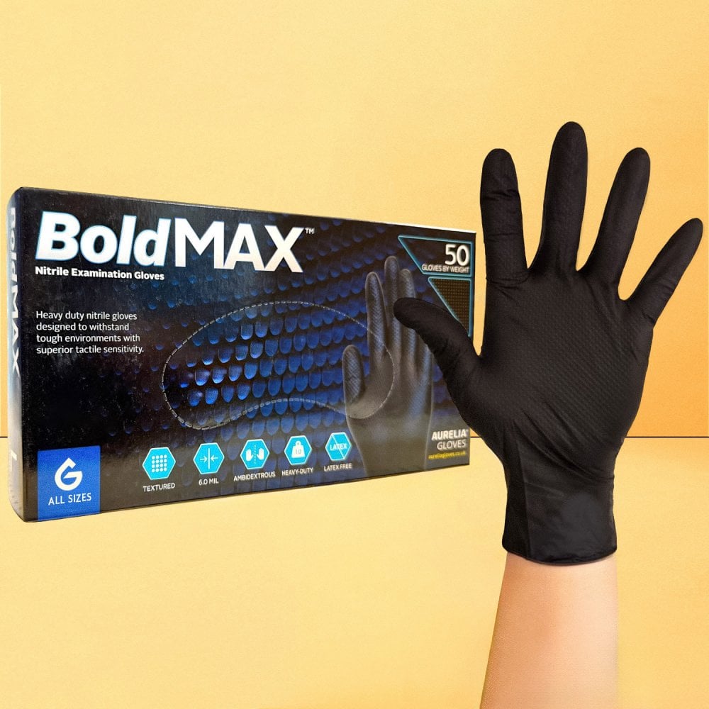 Bold MAX - Black Heavy Duty Nitrile Gloves