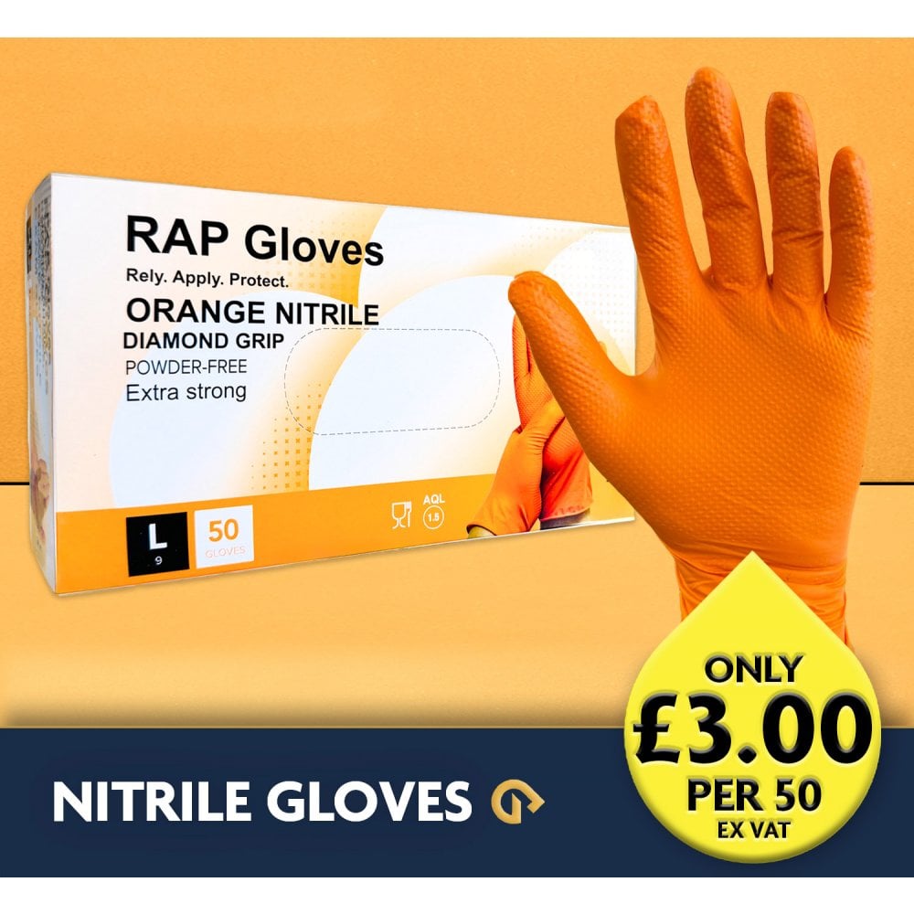 Ignite Orange Nitrile Gloves - Powder Free