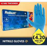 Robust - Blue Nitrile Gloves - Powder Free