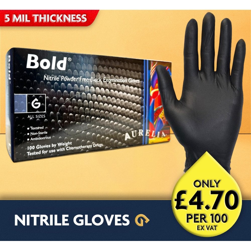 Bold - Black Nitrile Gloves