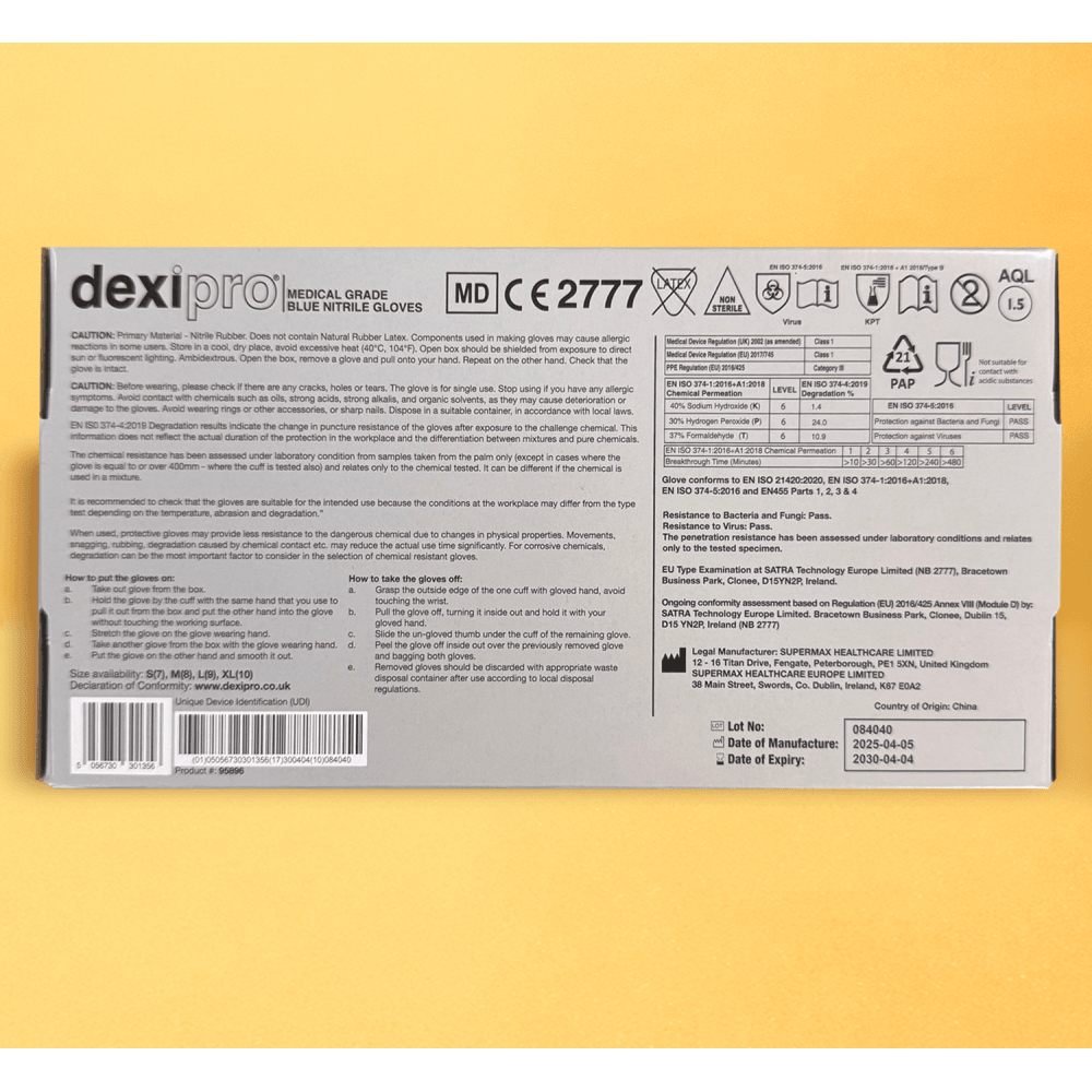 Blue Nitrile Gloves - Powder Free