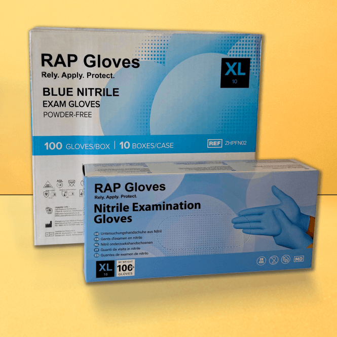 Blue Nitrile Gloves - Powder Free