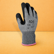 Aurelia 406 - 13gg Cut F Protective Glove with a Black Sandy Nitrile Coating